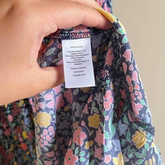 Talbots Floral Flutter Sleeve Tie Neck Ruffled Hem Multi Fit Flare Dress… - Picture 8 of 10